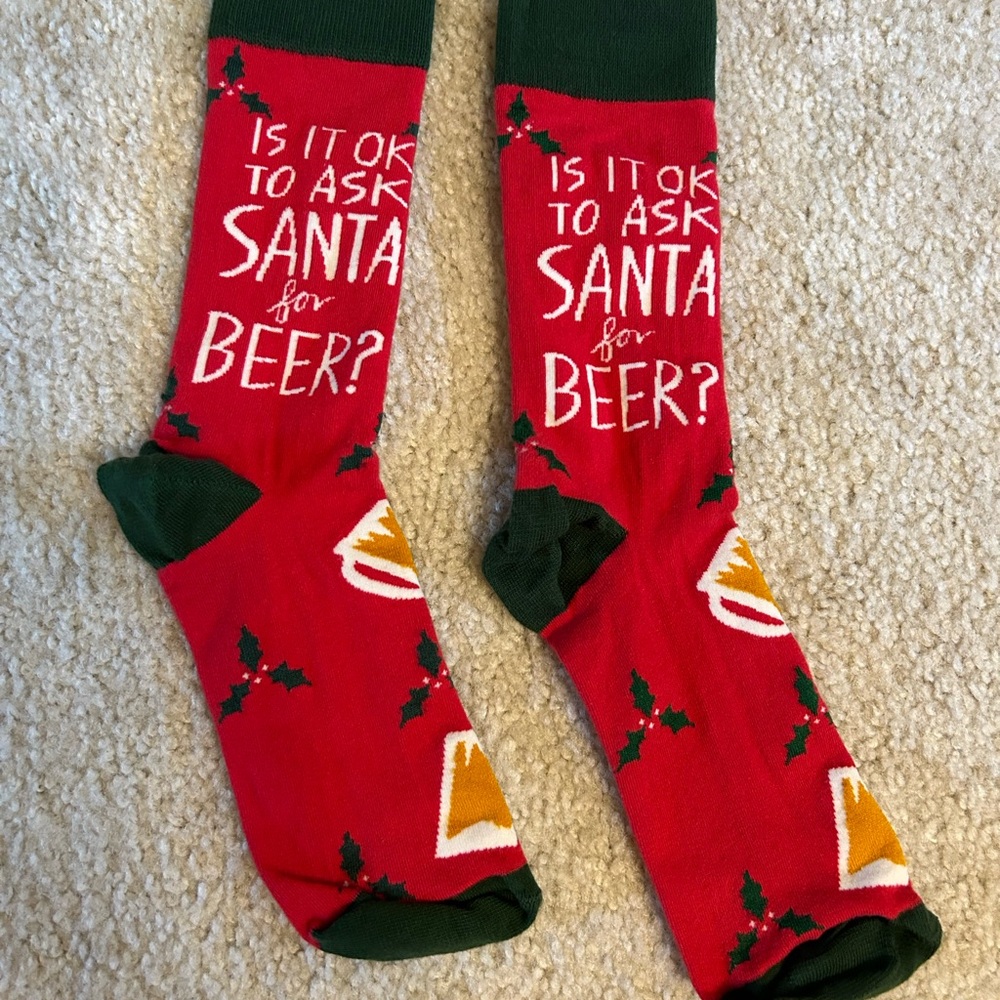 NWOT Festive Red and Green Holiday Socks